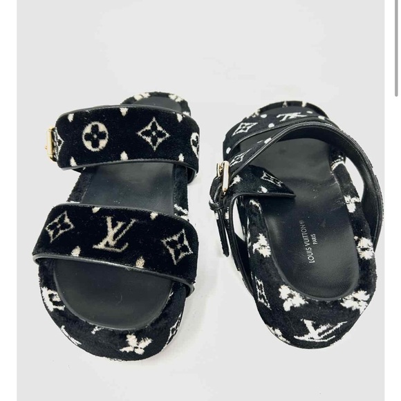 LOUIS VUITTON 2021 Jumbo Platform Mule Women's Black Monogram - Picture 1 of 5